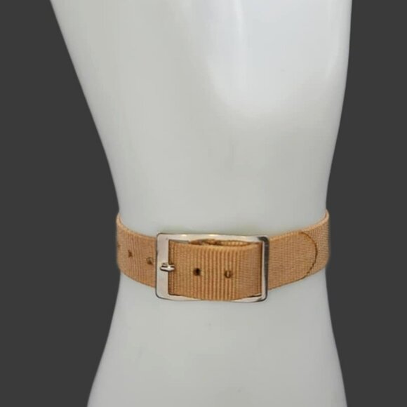 Retro Nylon Sporty Watch Strap/Bands 12mm One Piece Style With Buckle Closure-Ta - Picture 1 of 2